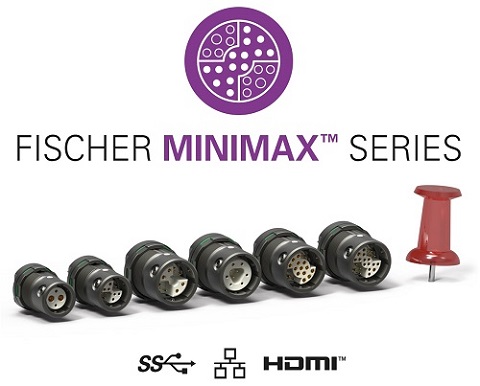 Fischer MiniMaxTM Series con Ethernet AWG24 y sellado IP68 hasta 20 m/24 h
