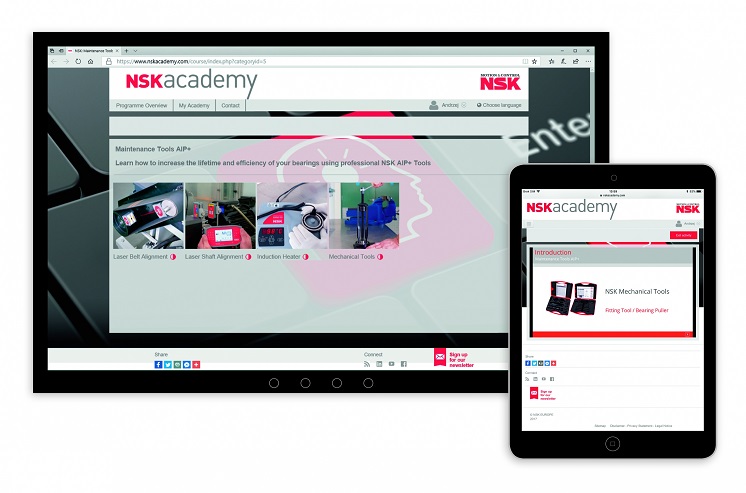 NSK academy: plataforma de formación on-line sobre montaje de rodamientos