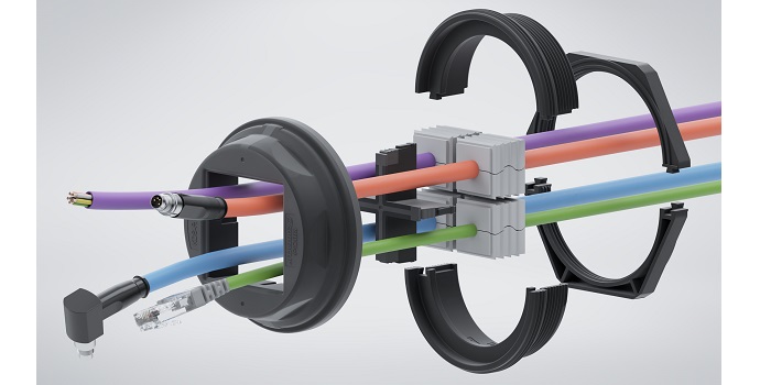 Sistema KDS-R: Paso de cables modular para cables con clavijas de CONTA-CLIP