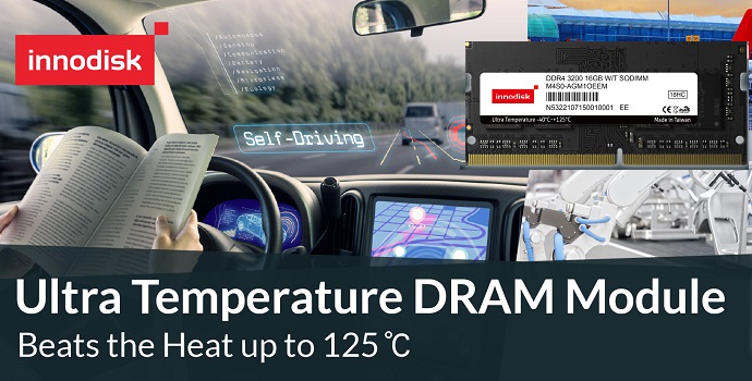 El módulo DRAM DDR4 Ultra Temperature de Innodisk resiste hasta 125 ºC